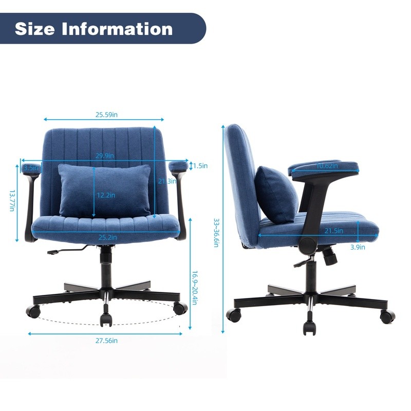 Modern Ergonomic Office Chair Adjustable Height Criss Cross Design W/ Pillow New
