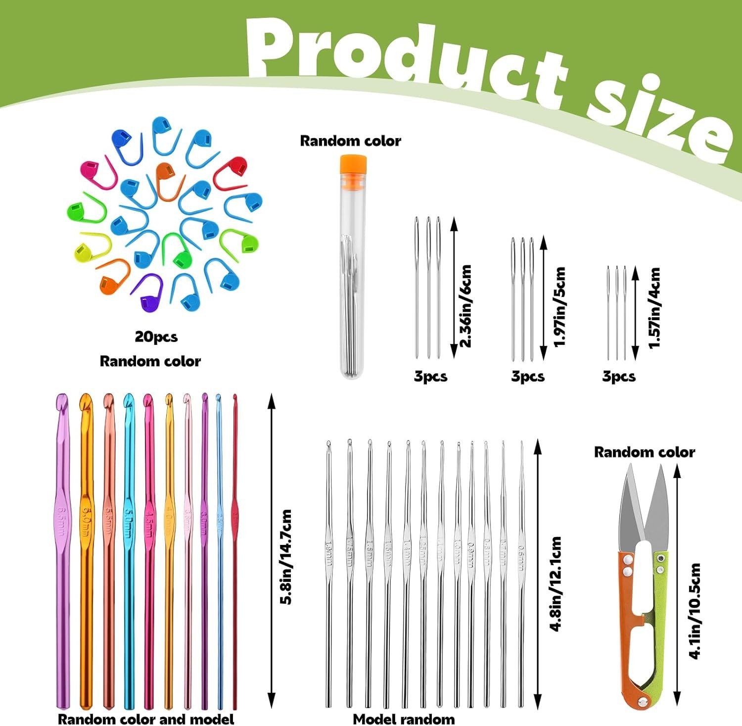Colorful 54-Piece Crochet Hooks Set for Beginners - Comfortable & Versatile