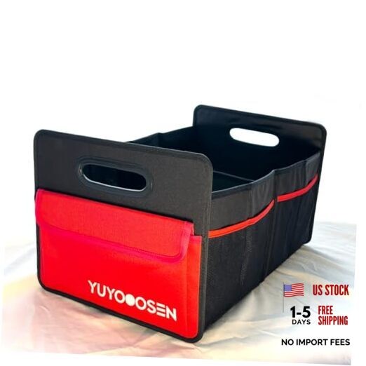 Car Trunk Organizer Cargo Organizer Large red pockets,Trunk Medium BLACK