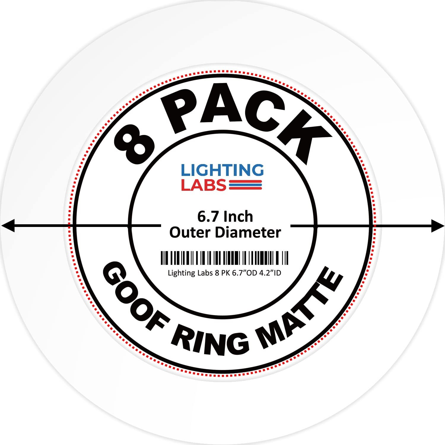 Lighting Labs 8 Pack Matte White Goof Trim Ring for 4" Inch Recessed 8