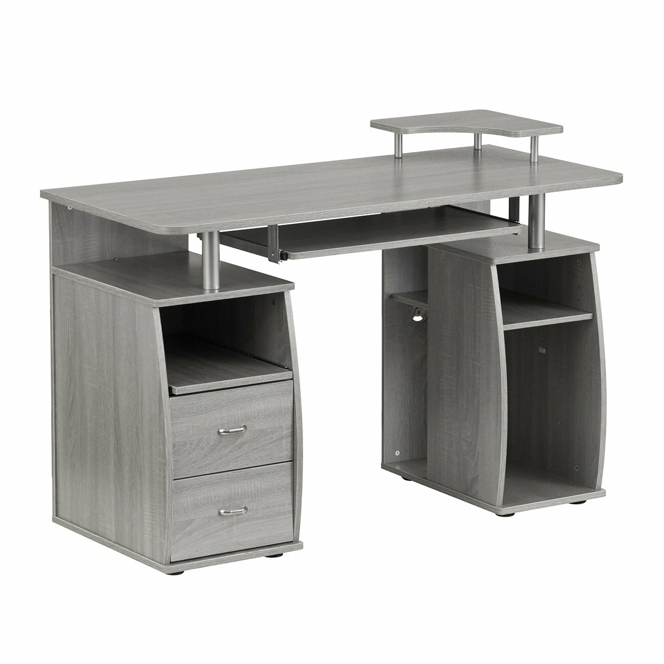 Techni Mobili Complete Computer Desk with Pull-Out Keyboard & Multiple Storage