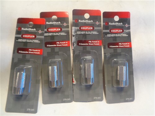RADIO SHACK 278-265 COUPLER PAL FEMALE X F-CONNECTOR FEMALE SET OF (4)