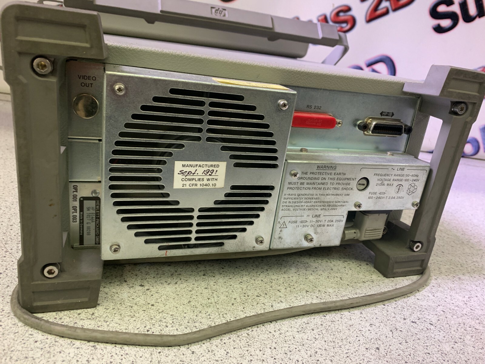 Hewlett Packard 8146A Optical Time Domain Reflectometer Opt1 and Opt3 installed