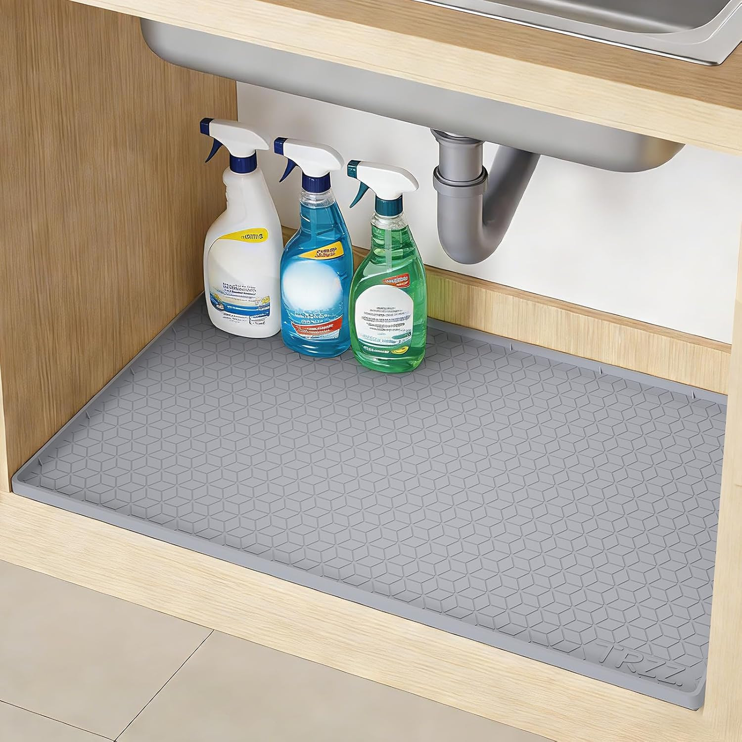 Silicone Waterproof under Sink Mat 34" X 22", Drip Tray and Cabinet Liner