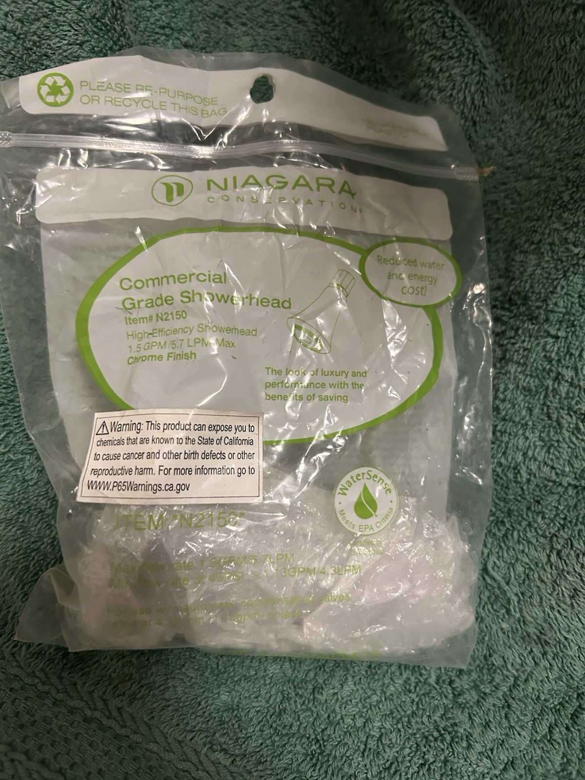 NIAGARA CONSERVATION N2150 COMMERCIAL GRADE SHOWERHEAD 1.5GPM