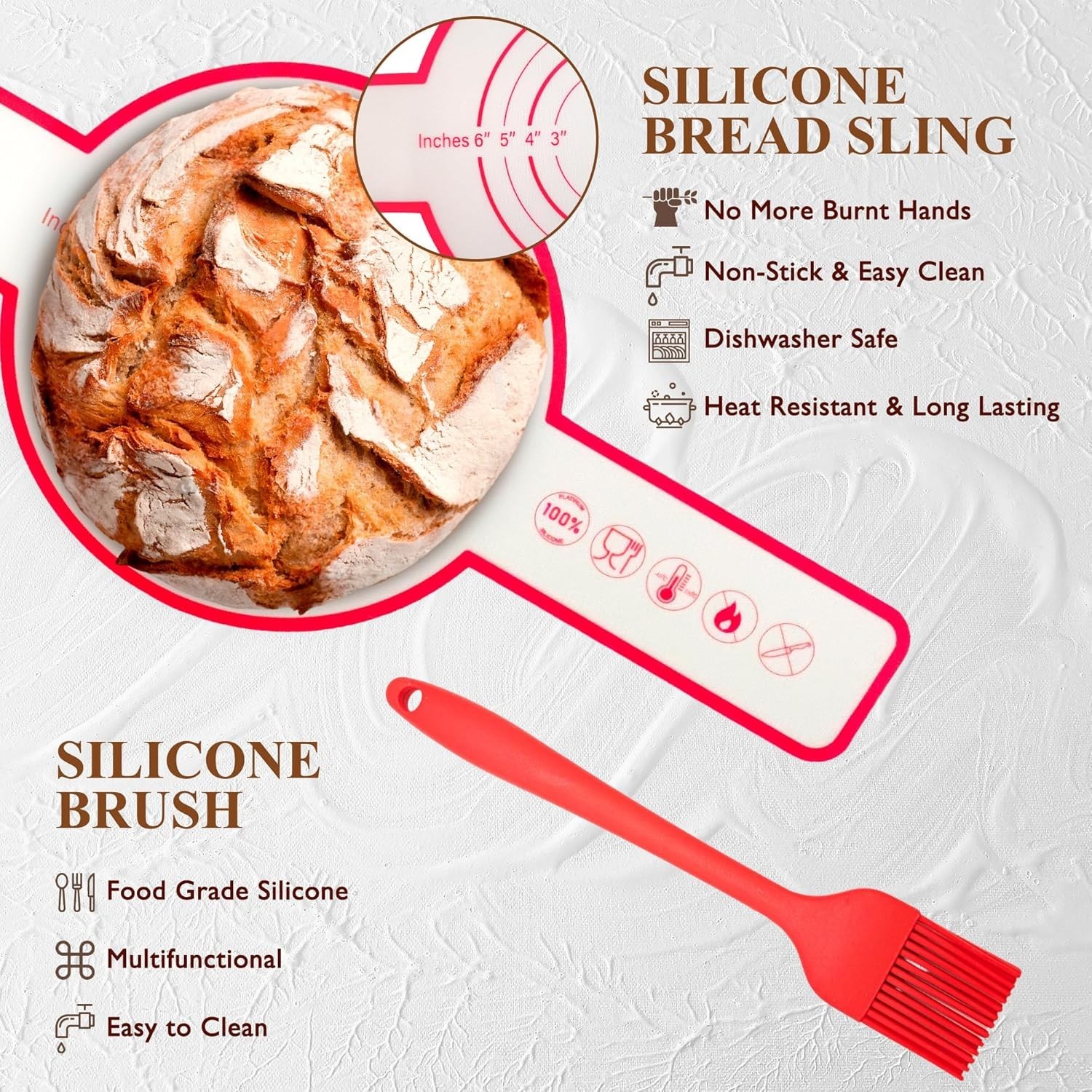 Bread Proofing Kit Sourdough Starter Jar Banneton Basket Baking Supplies