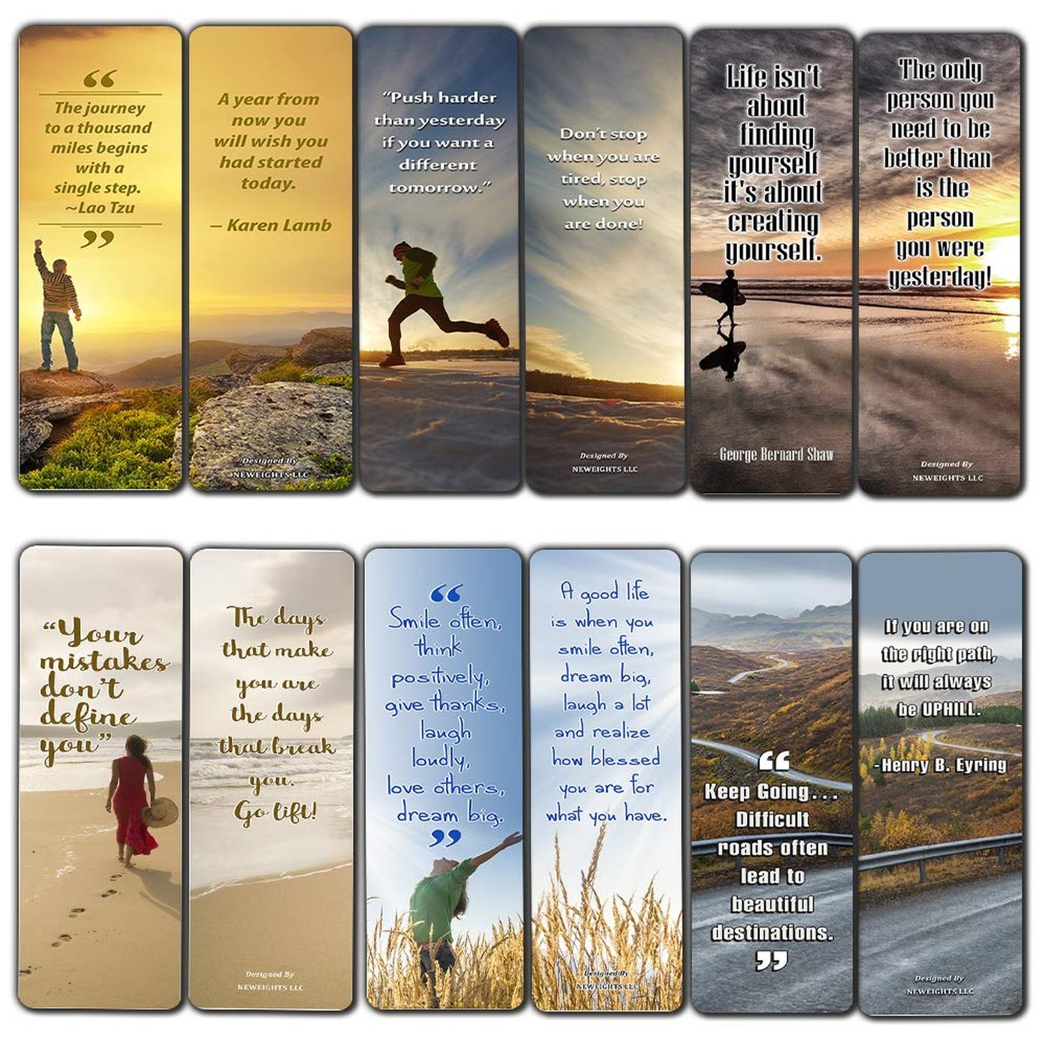 Inspirational Quotes Bookmarks Cards (12-Pack) for Inspiring and Encouraging ...