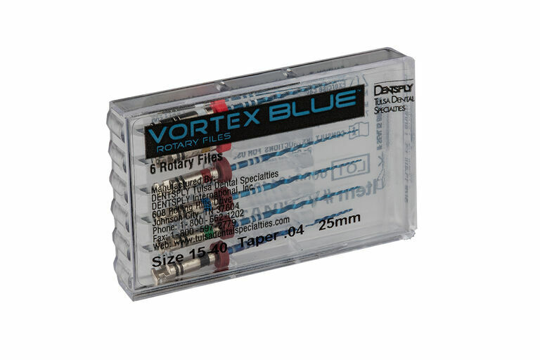 Dentsply Tulsa Dental Vortex Blue 25mm .06 Taper rotary files 6/pk all sizes
