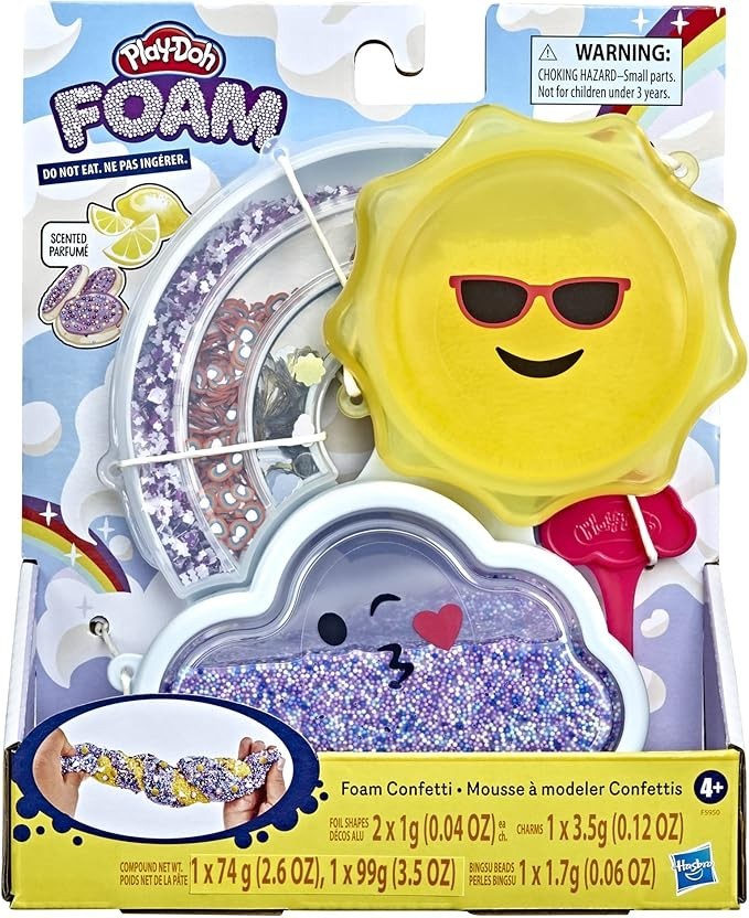 Play-Doh Foam Confetti Mixing Kit Non-Toxic Tactile Toy for Kids 4+