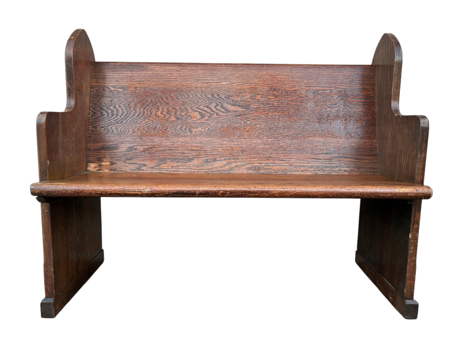Antique Synagogue Bench Church Pew Solid Oak Neo Gothic Revival Star Of David S