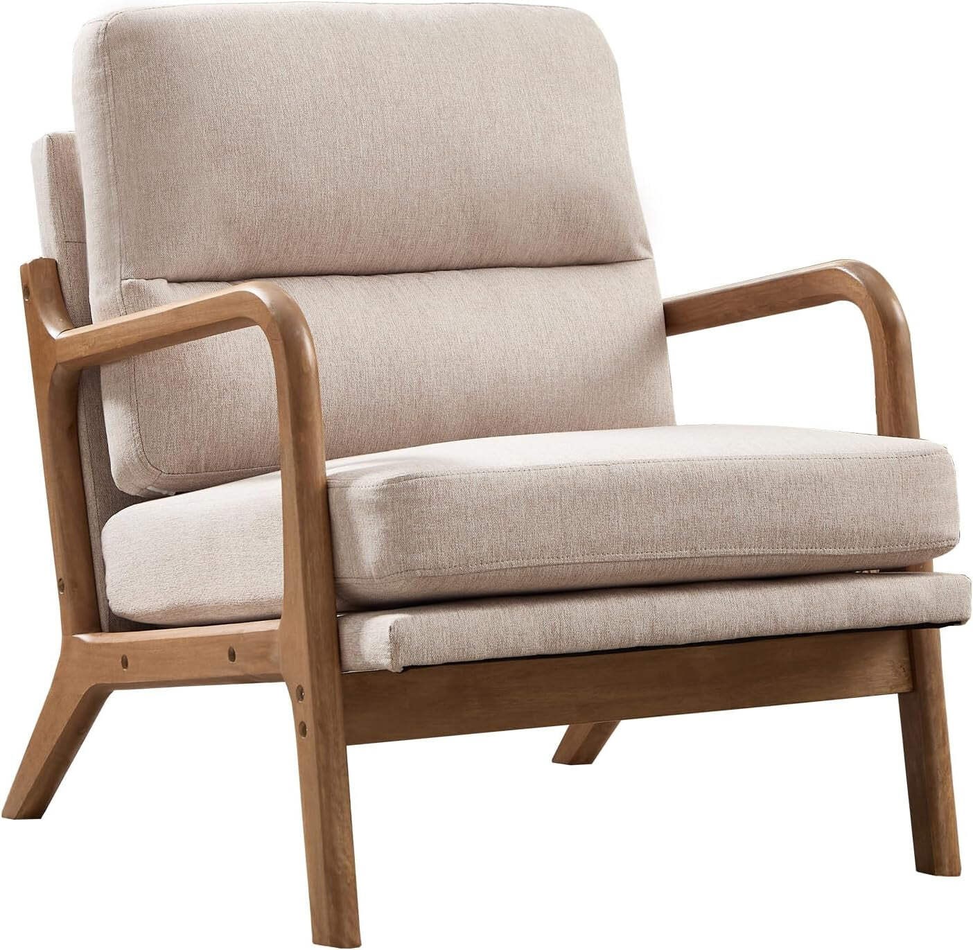 Mid Century Armchair With Premium Velvet Upholstery
