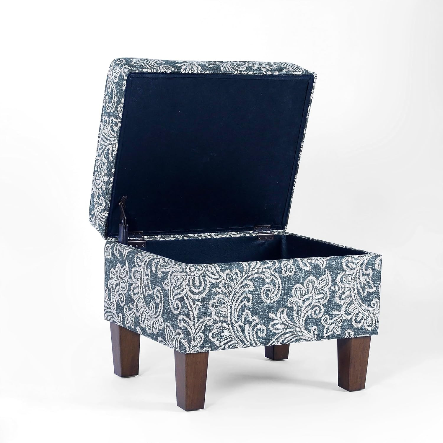 Home Decor |K7646-A879| Upholstered Modern Rectangular Storage Ottoman | Hinged