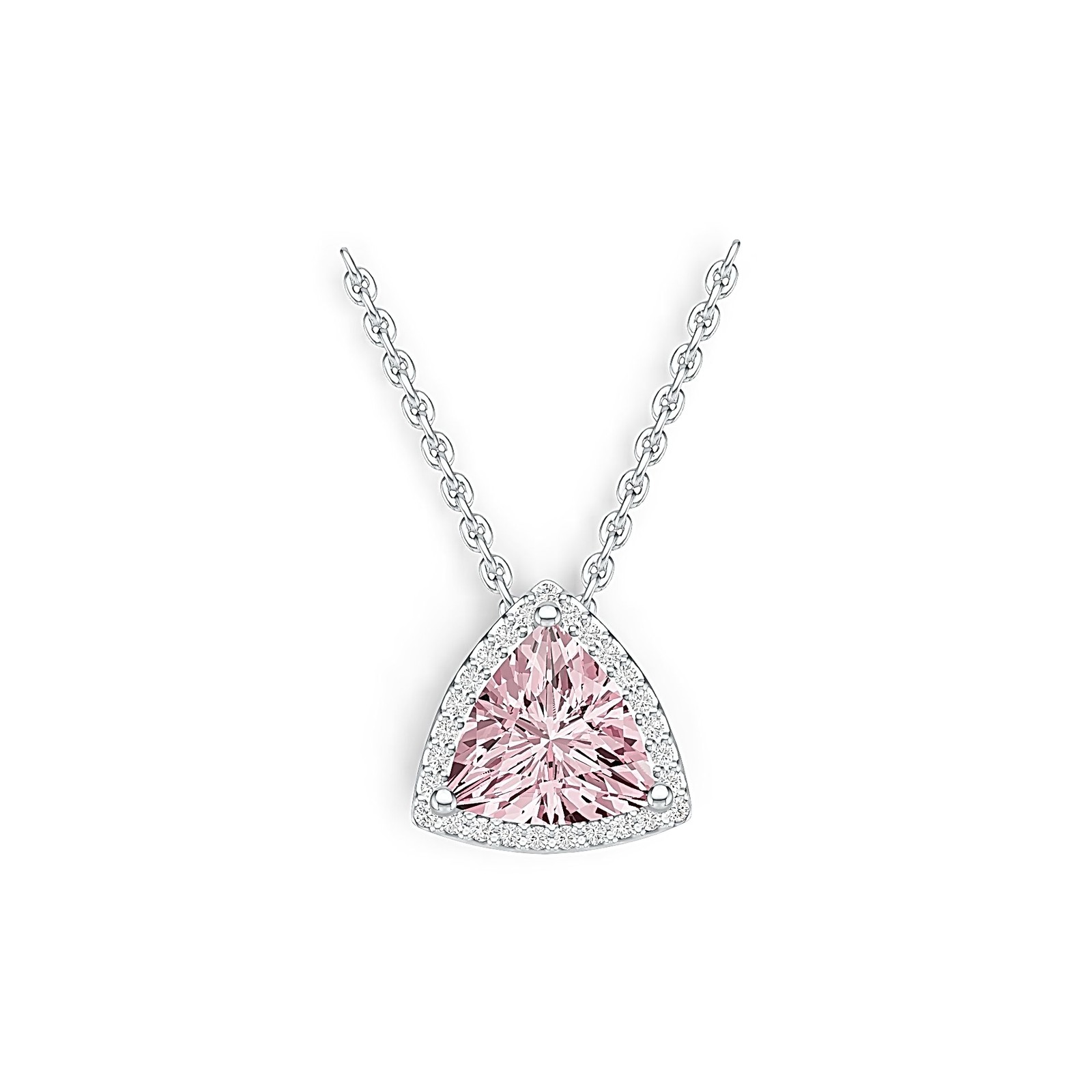 Sterling Silver Semi Mount Pendant Setting Trillion TRI 8x8mm Halo