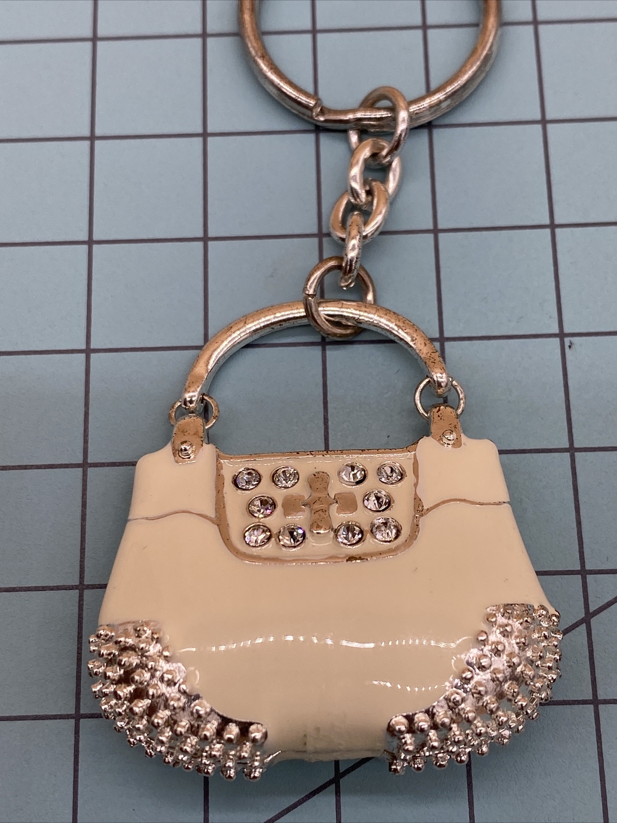 vintage white purse keychain collectors