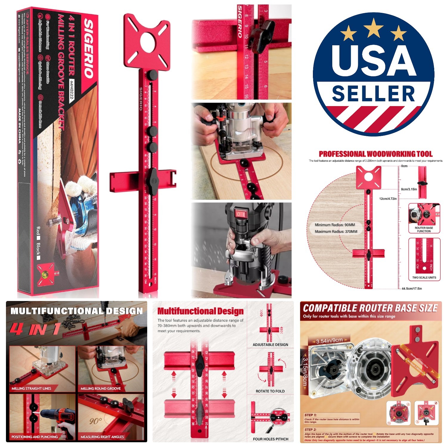 Multifunctional Aluminum Router Jig - Compatible with Small and Compact Routers