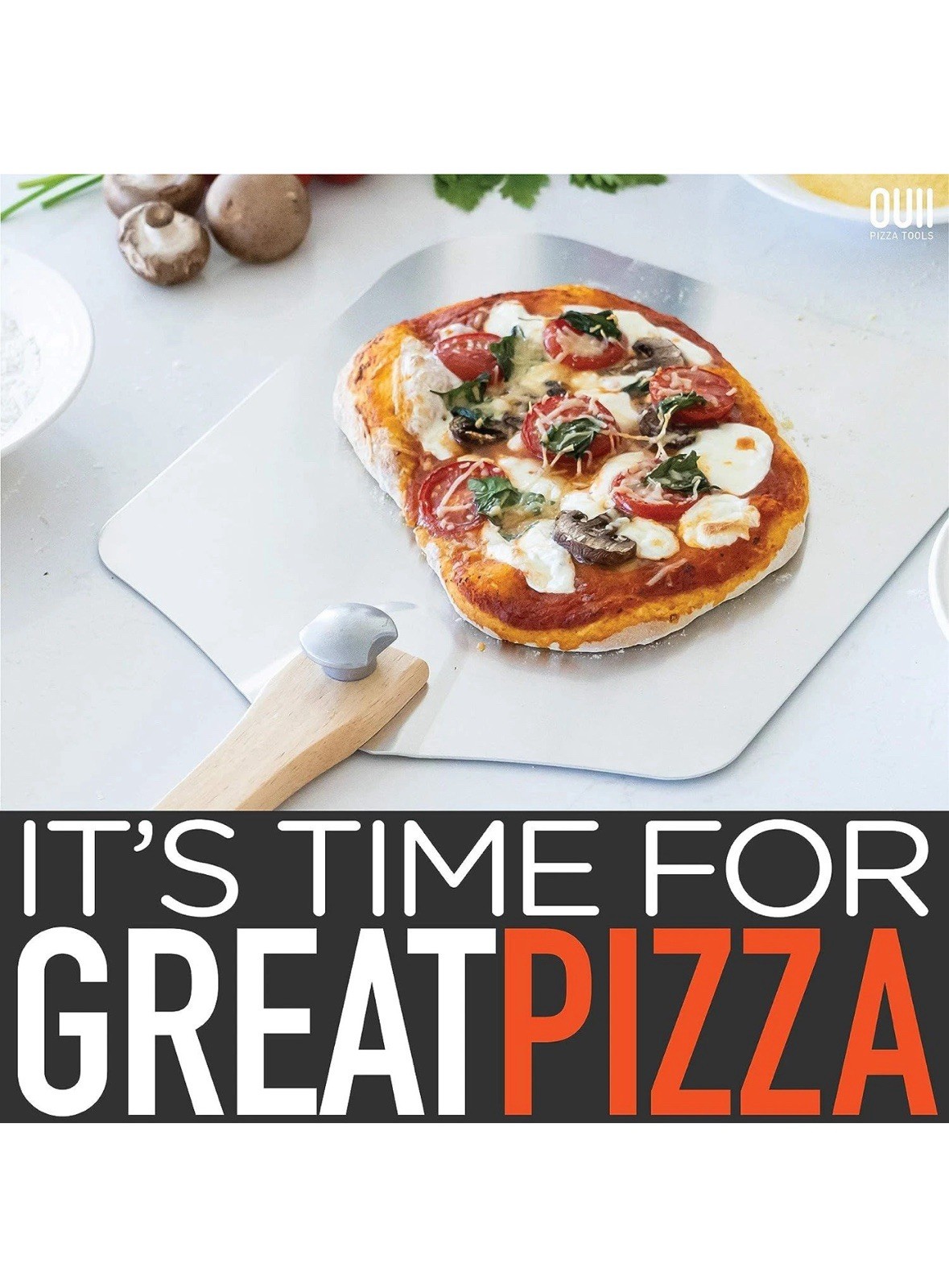 OUII Aluminum Pizza Peel Metal - 12 x 14 Inch. Spatula for Oven with...