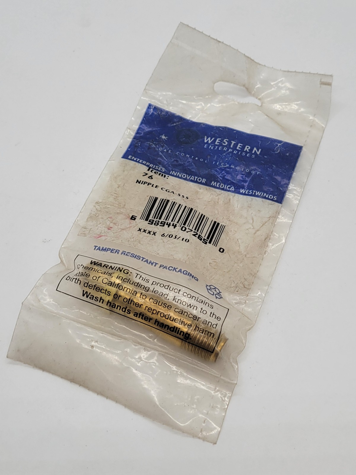 Western 76 CGA-555 Nipple For Butane/Propane Liquid Withdrawal 1/4" NPT 2 1/2"