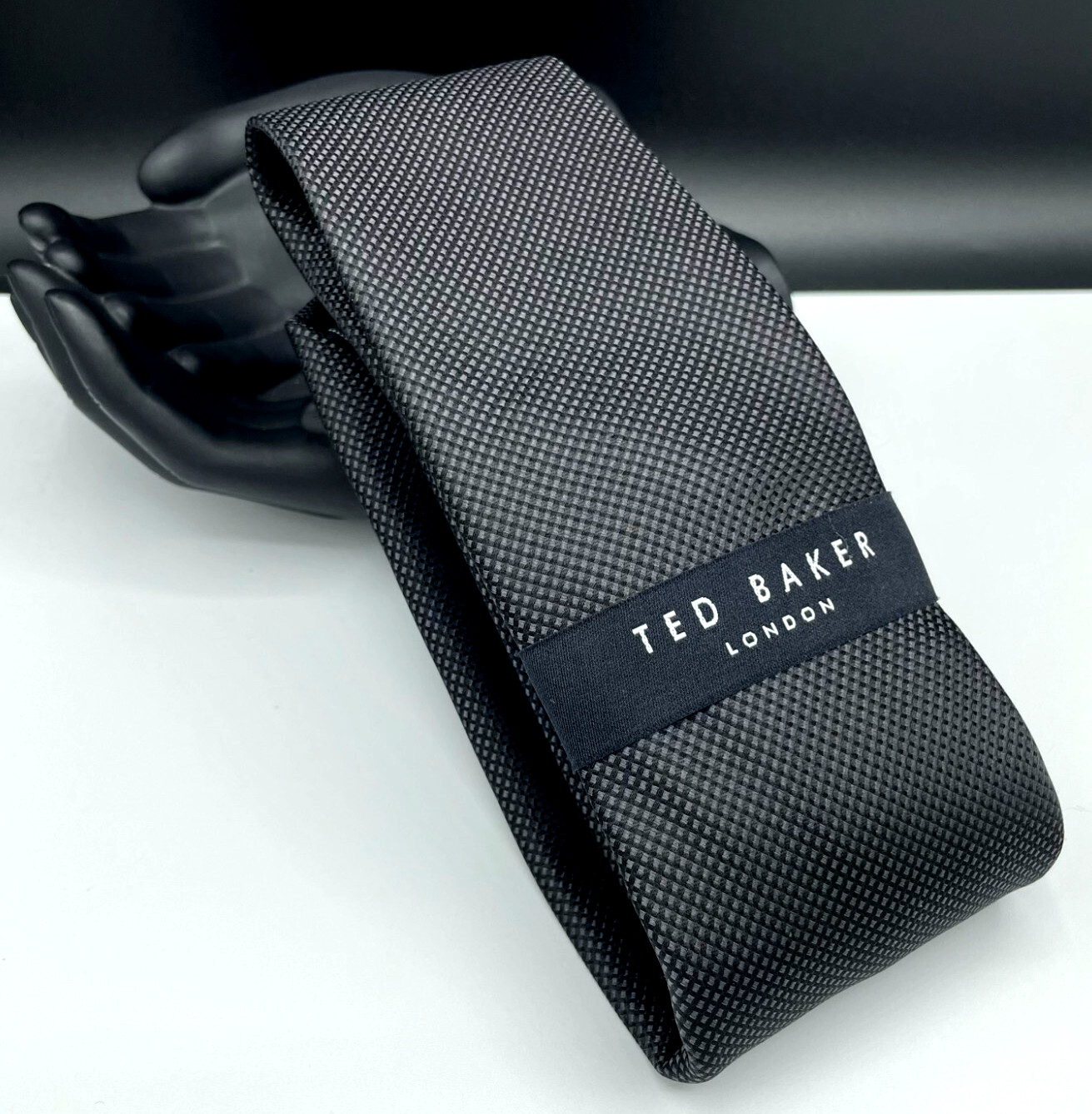 TED BAKER London Men's Silk Blend Tie ~ Black ~ Textured Pattern ~ MSRP: $89.50