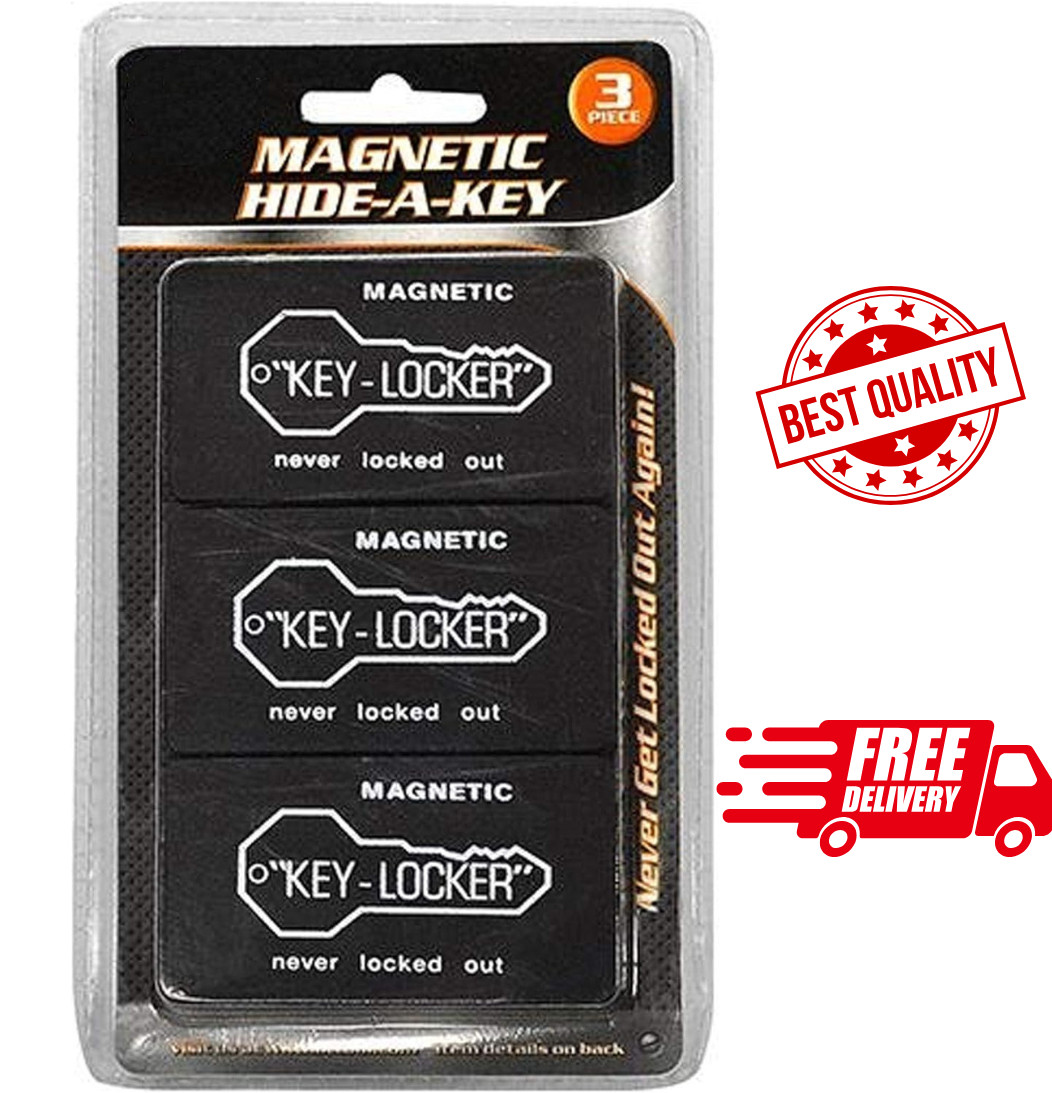 3 Pack Magnetic Key Holder Case Hide Spare Key Box for Car Home Storage