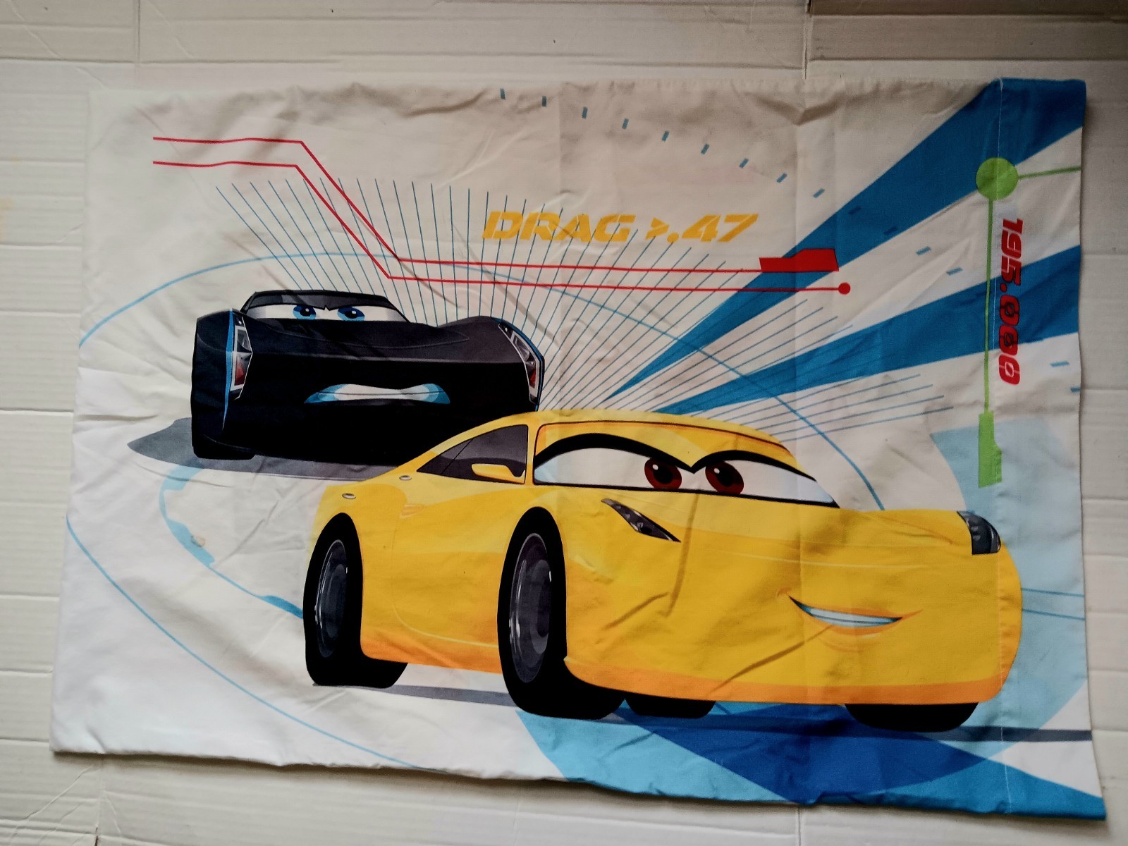 Disney Cars Boys Pillowcase Red Car Yellow Car