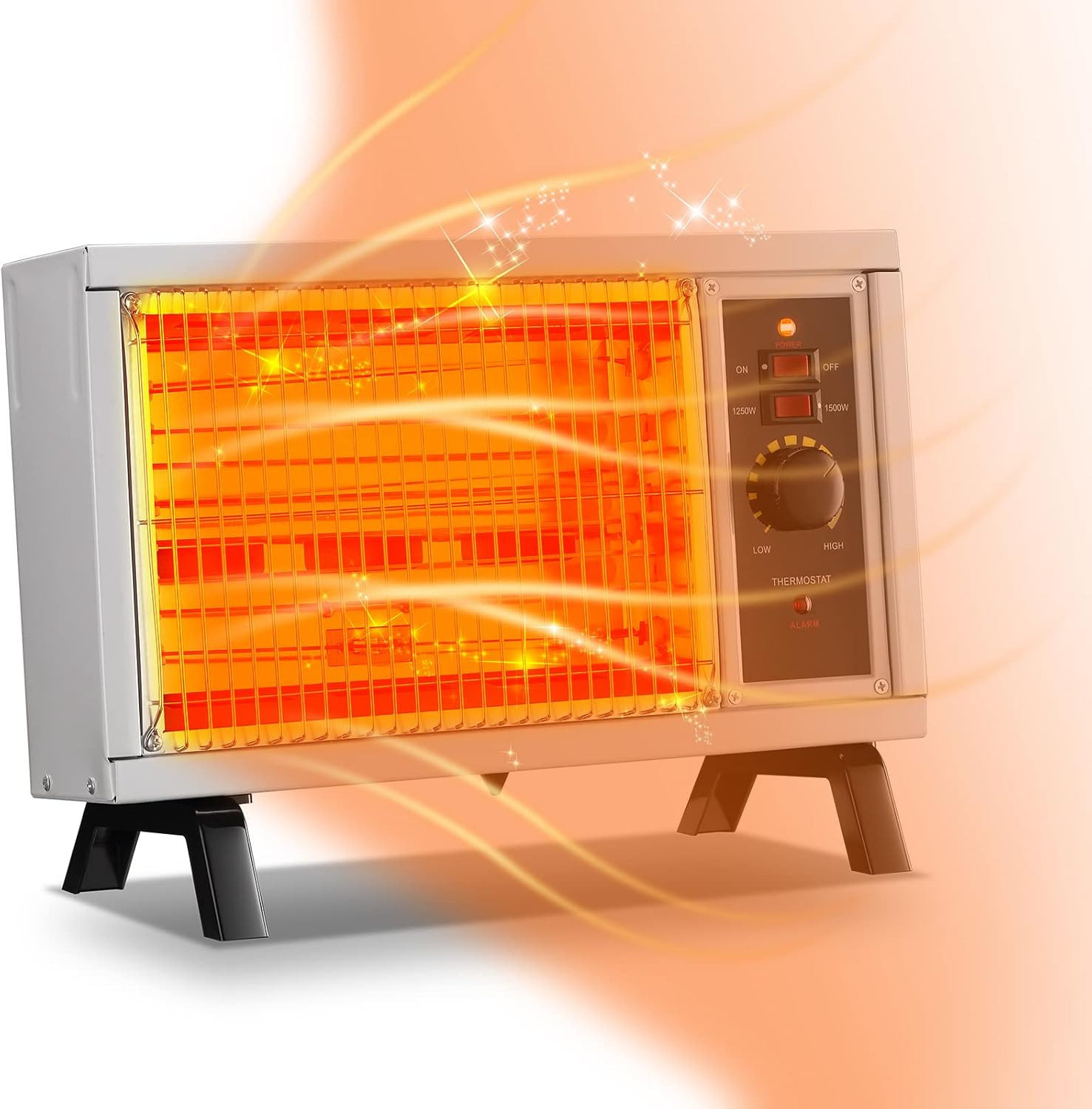 Radiant Heater Electric Space Heater Fast Heating with Adjustable Thermostat, Po