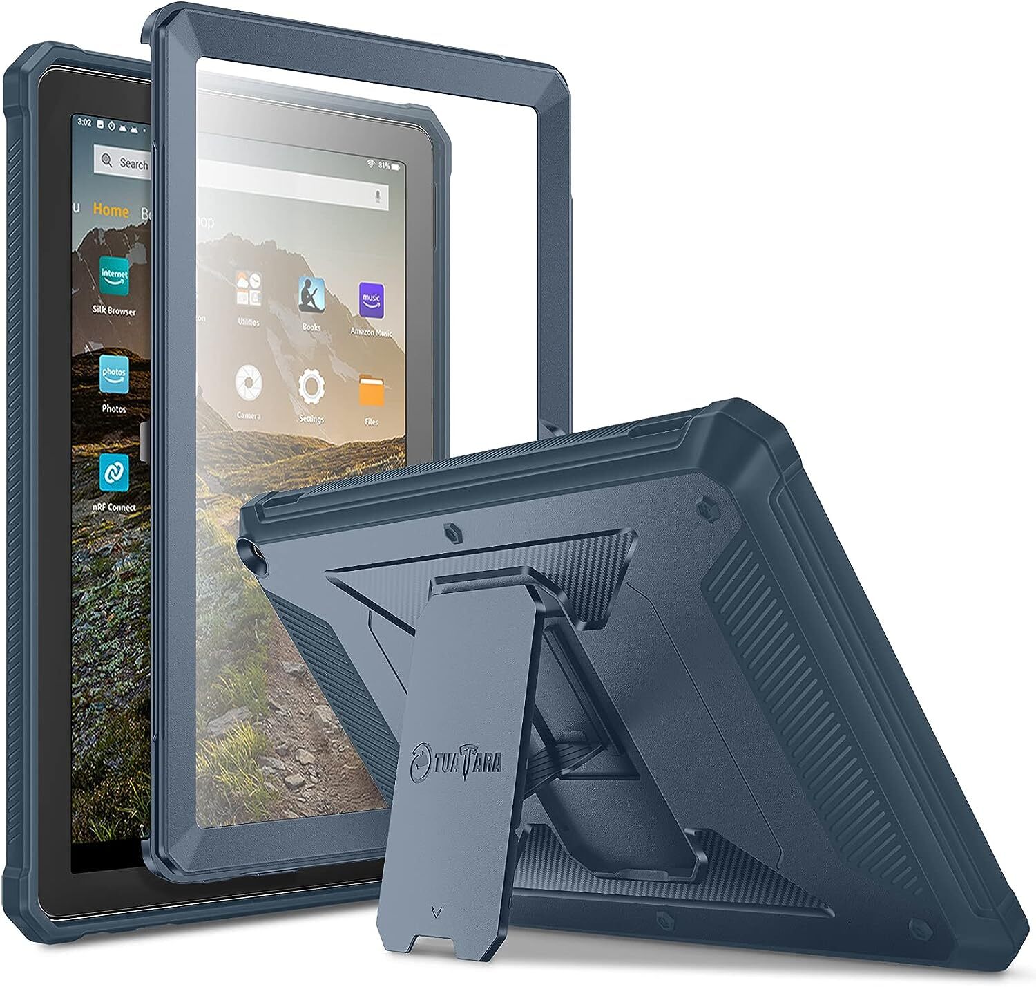 Case for Amazon Fire HD 10 Plus 11th 2021 Kickstand Cover + Screen Protector