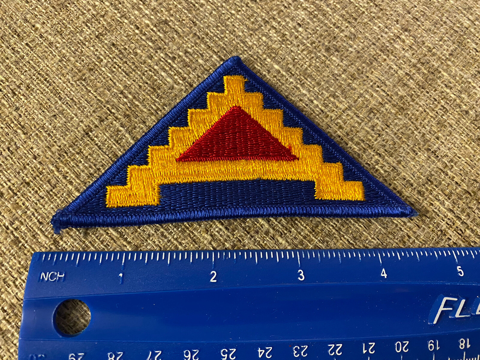 US Army 7th Army Triangle Red Blue Yellow Patch INV3204