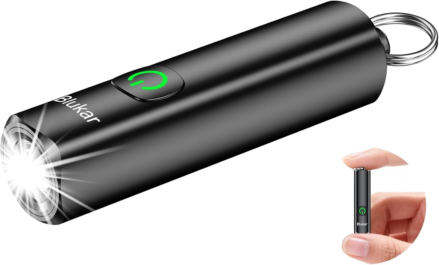 Blukar Rechargeable Mini EDC Flashlight 360L 3 Modes for Camping