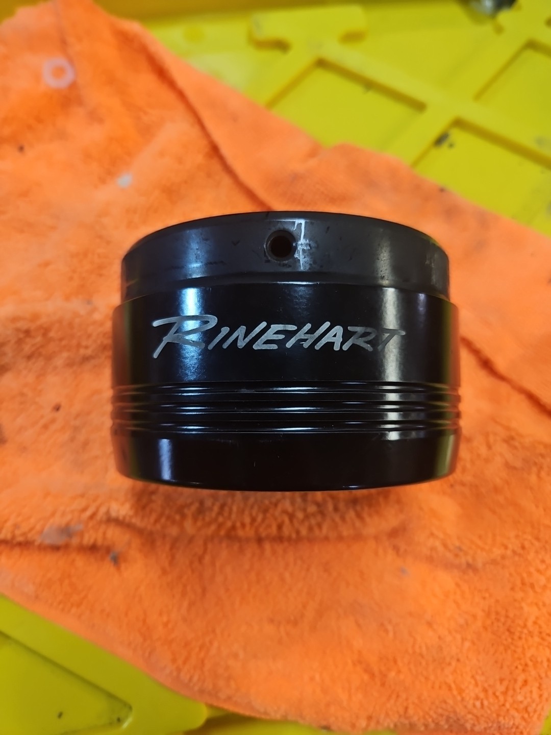 One Rinehart Black 4.5 in. Motopro 45 Tradition End Cap - 900-0156 For Harley