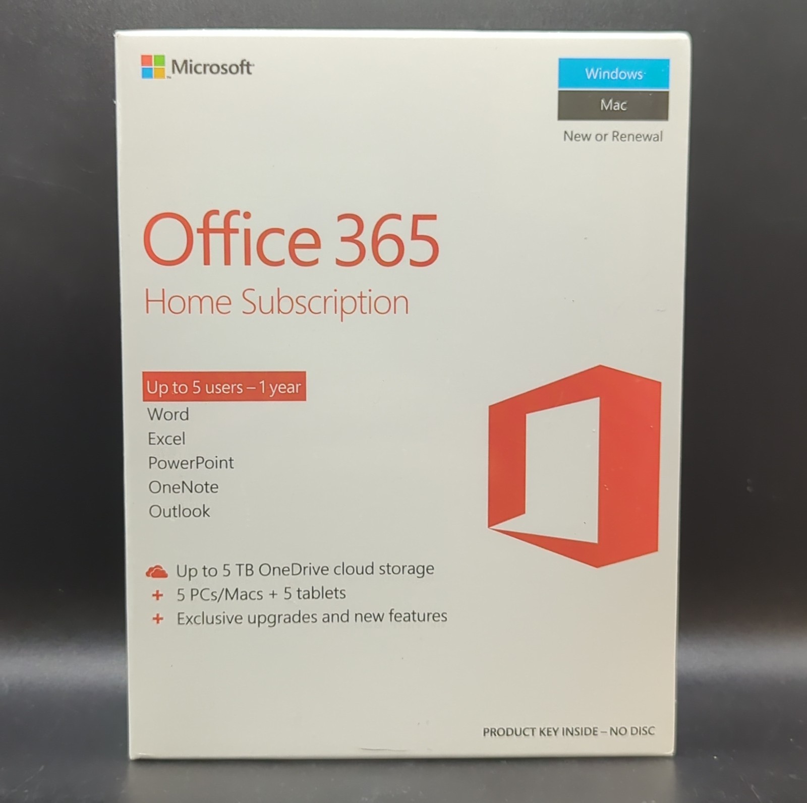 Microsoft Office 365 Home Subscription 1 Year 5 Users - NEW SEALED