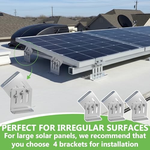 8 Pcs Solar Panel Tilt Mount Brackets, 4"-7" Adjustable Length, 20°-160°