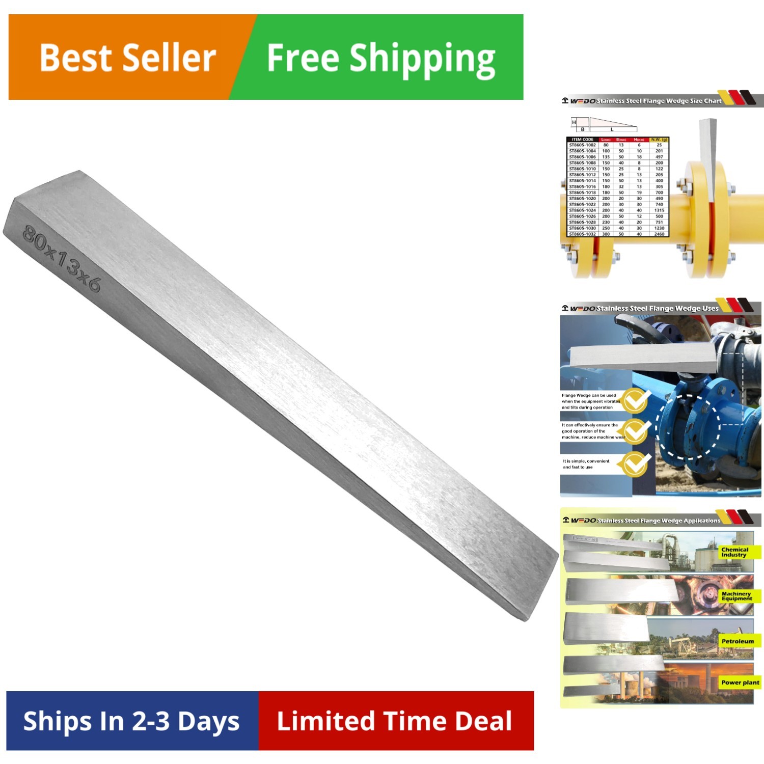 Stainless Steel Flange Wedge,Pipefitting Welding Tool,Rust-proof,Corrosion Re...