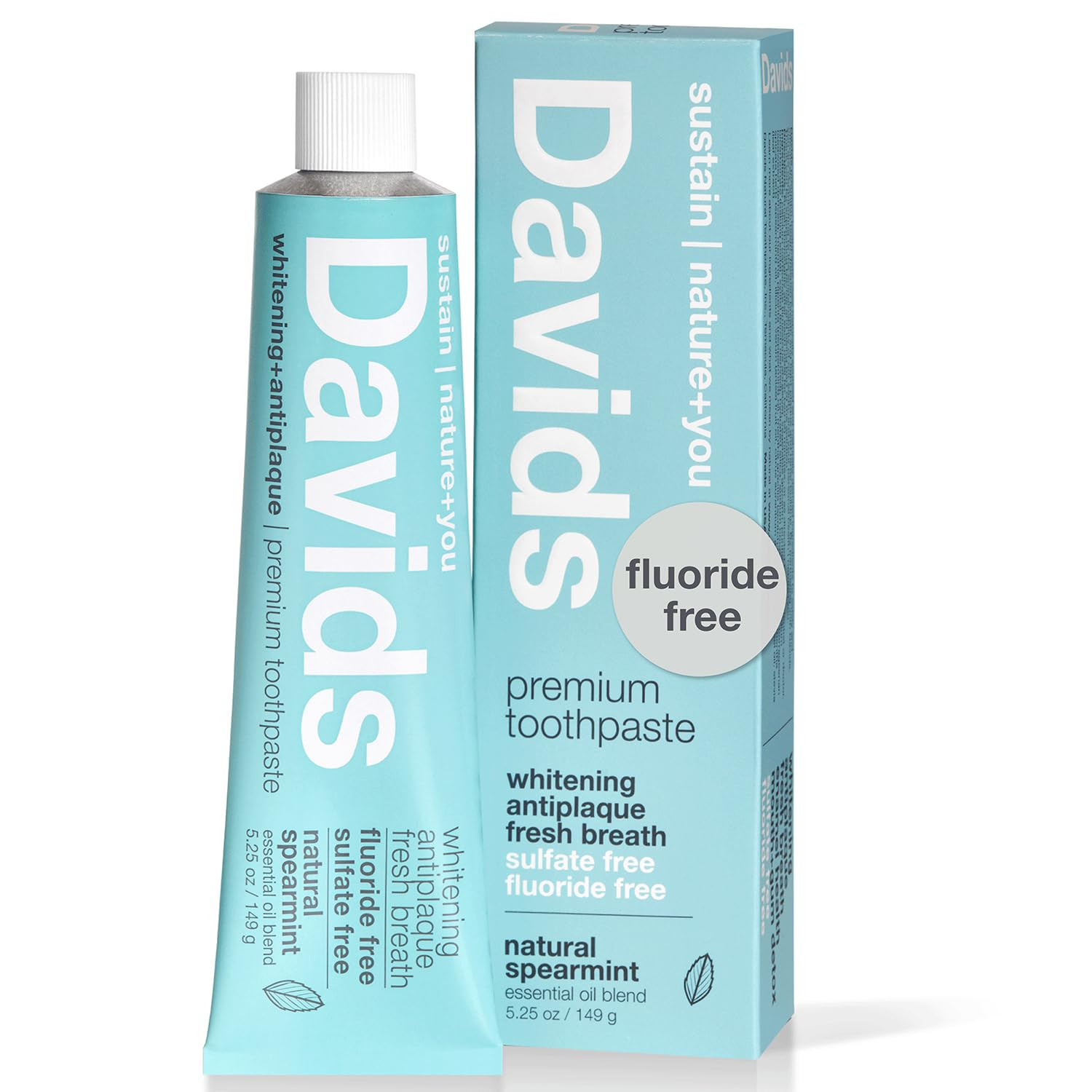 Davids Fluoride Free Toothpaste, Teeth Whitening, Sulfate Free, Made in USA