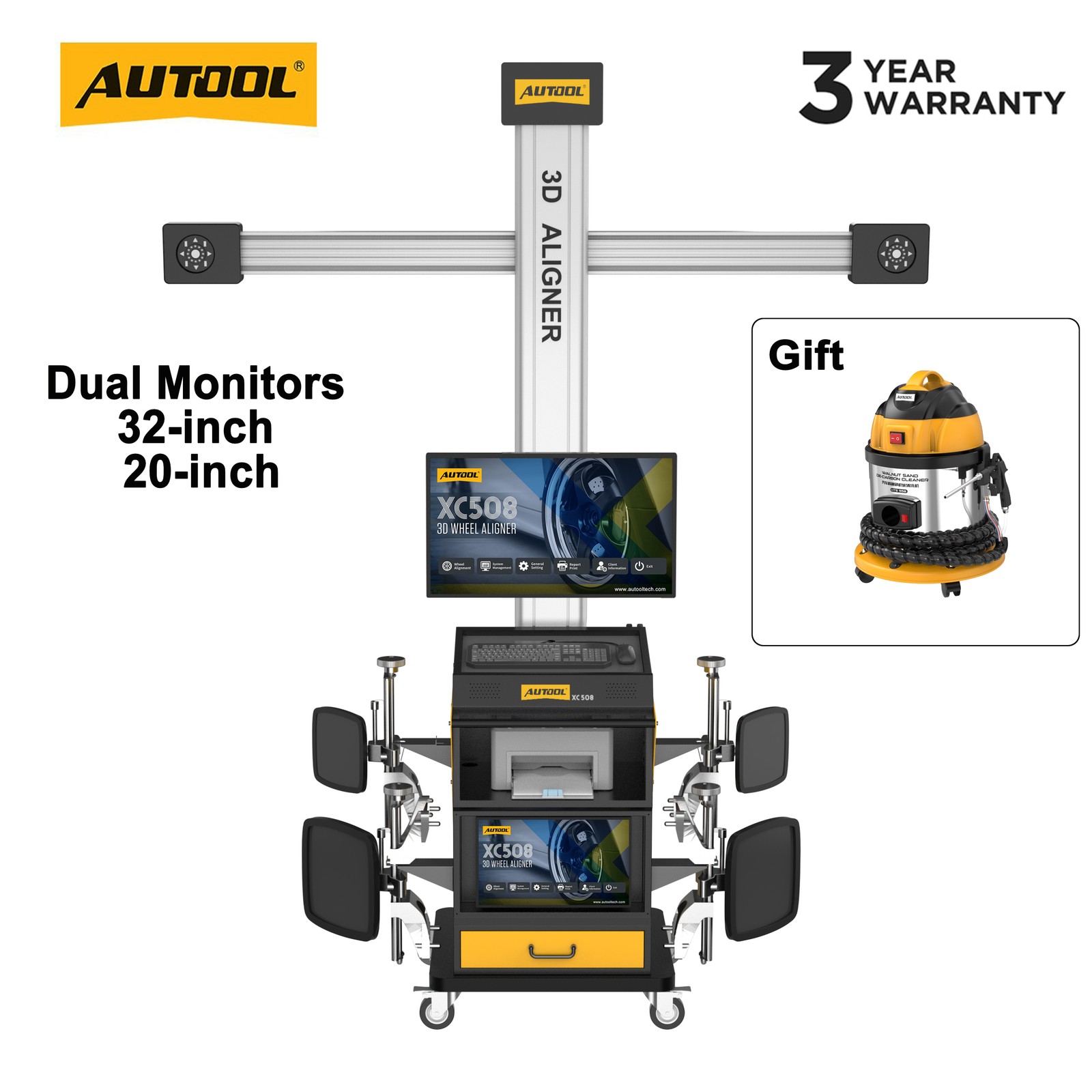 AUTOOL XC508 3D Wheel Alignment Machine Fully Automatic Calibration Tire Aligner
