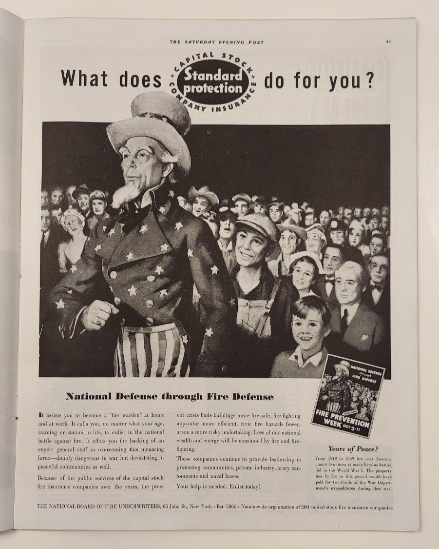 Orig Complete Saturday Evening Post Oct. 4, 1941 Willis Gillis Package From Home