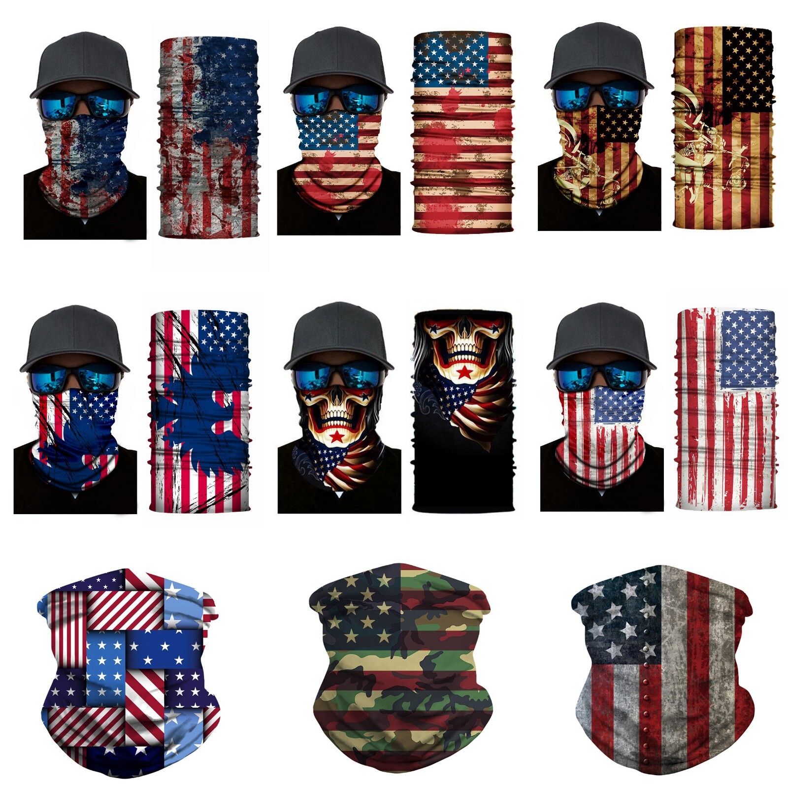 9pcs Sun Shield Neck Sun Protection Beach Vacation Outdoor Sports Daily Bandana