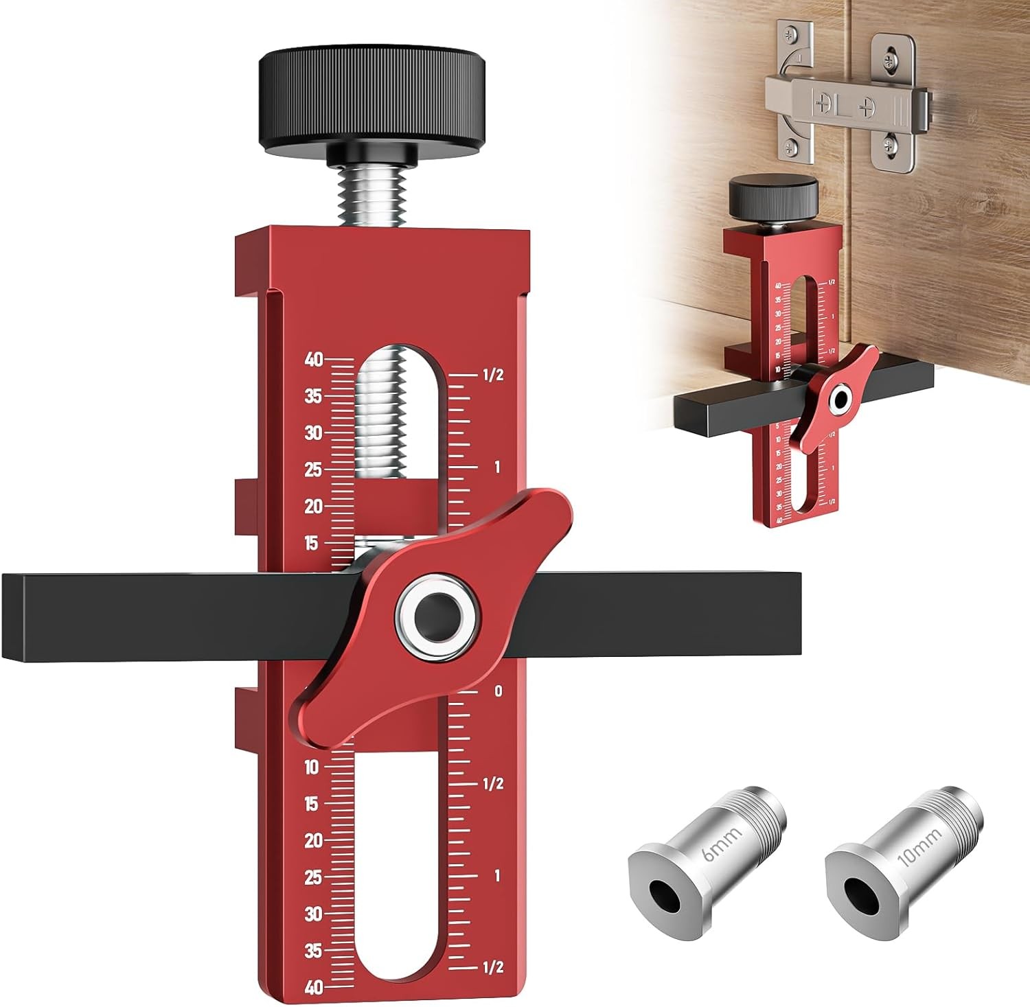 2-In-1 Cabinet Door Mounting Jig W/ Quick Edge Positioner Adjustable Cabinet