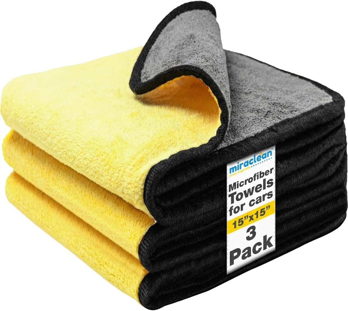 Microfiber Towels for Cars - 15.7" x 15.7" inches, Highly Absorbent Professional