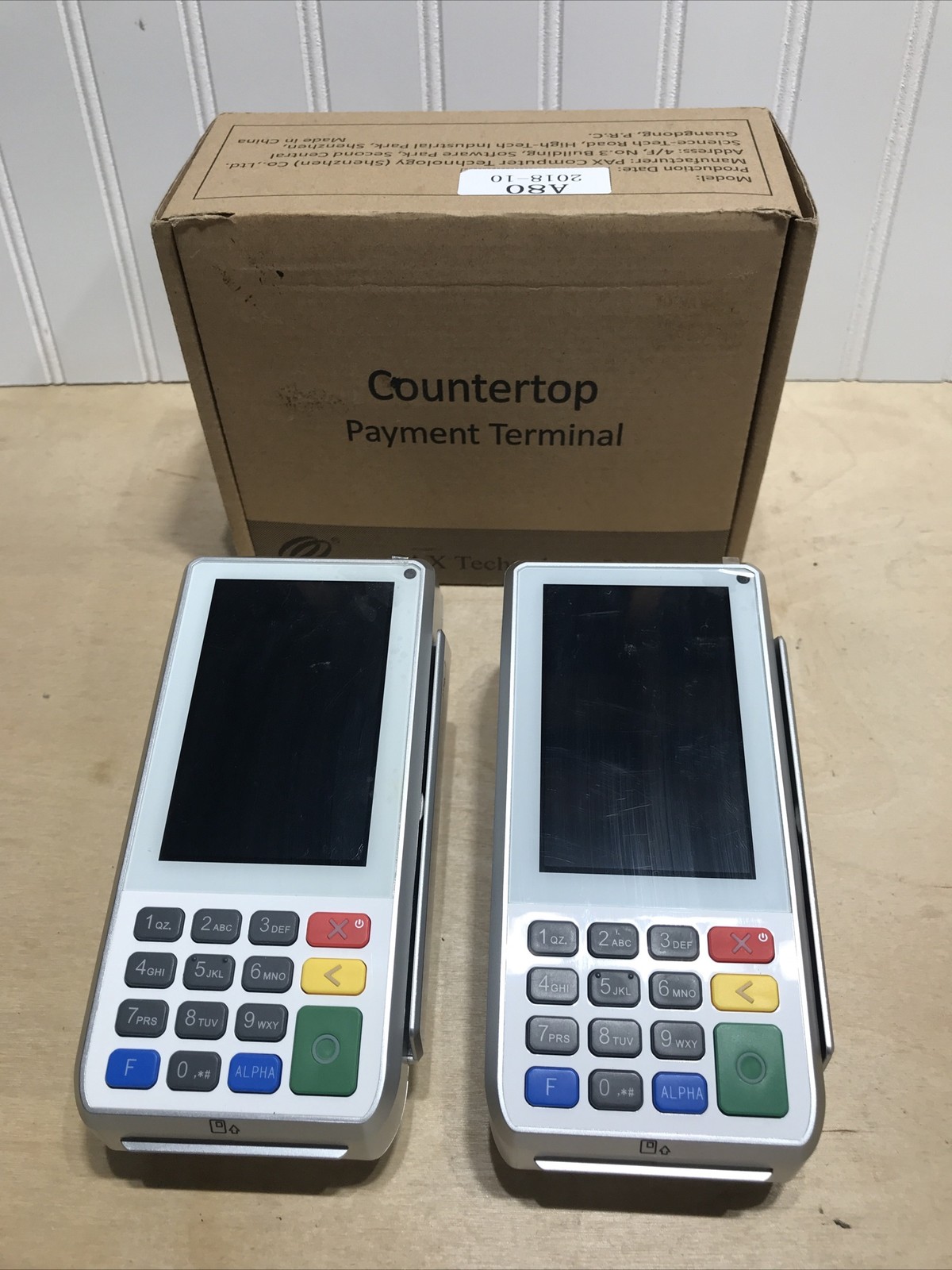 2 PAX A80 Credit Card Terminal - A80-MBA-RD5-01AA (NEW) ( No Power Adapter )