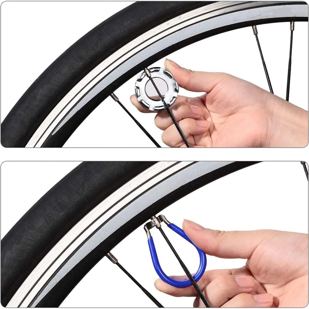 Fixinus 4PCS Bicycle Spoke Wrench Set Universal Steel Rim Correcting Repair Tool