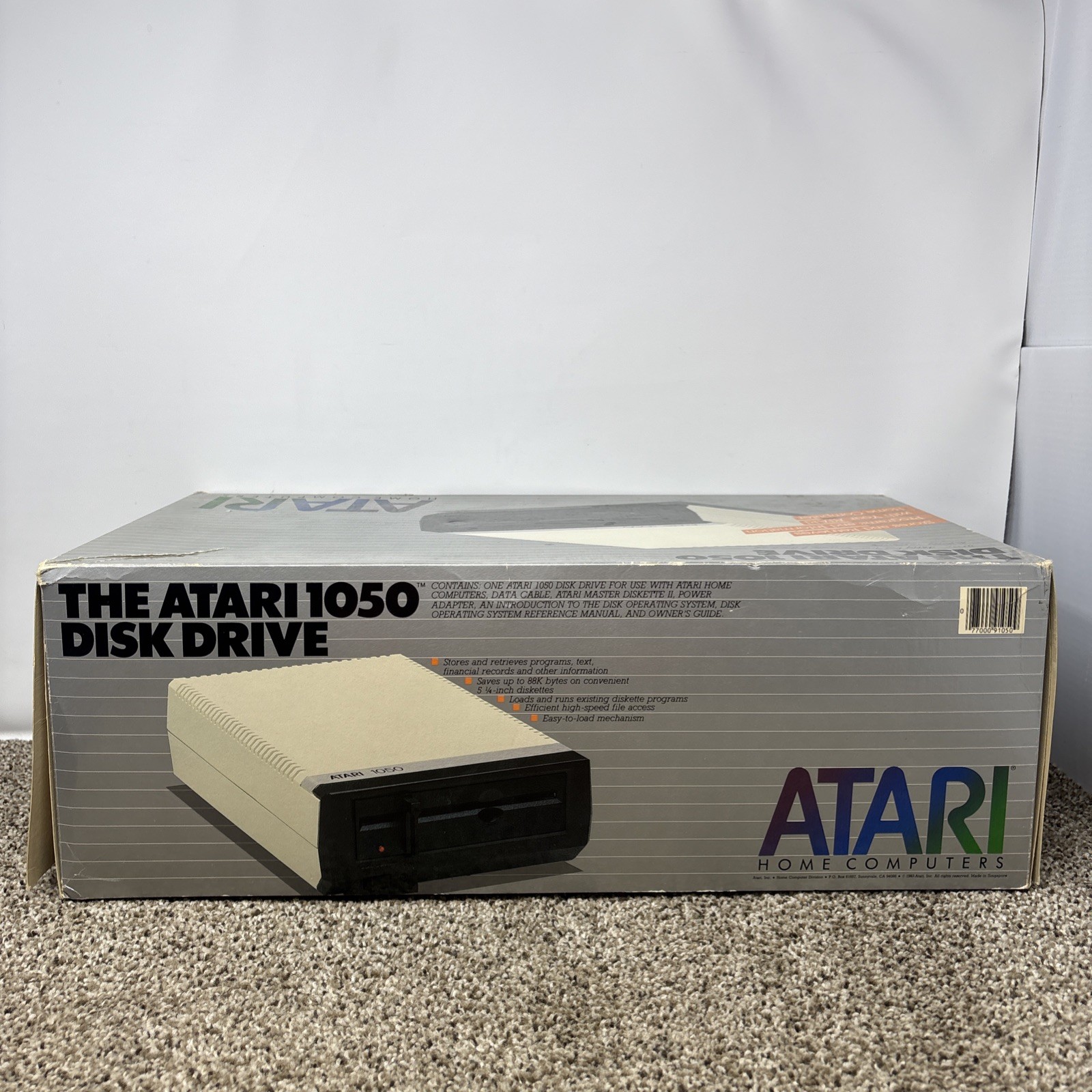 Atari 1050 Floppy Disk Drive Tested With All Cables Power And Data SIO In Box