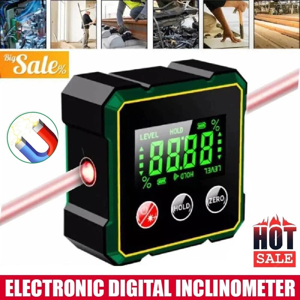 Digital Angle Finder with Electronic Laser 4-side Strong Magnetic Angle Gauge