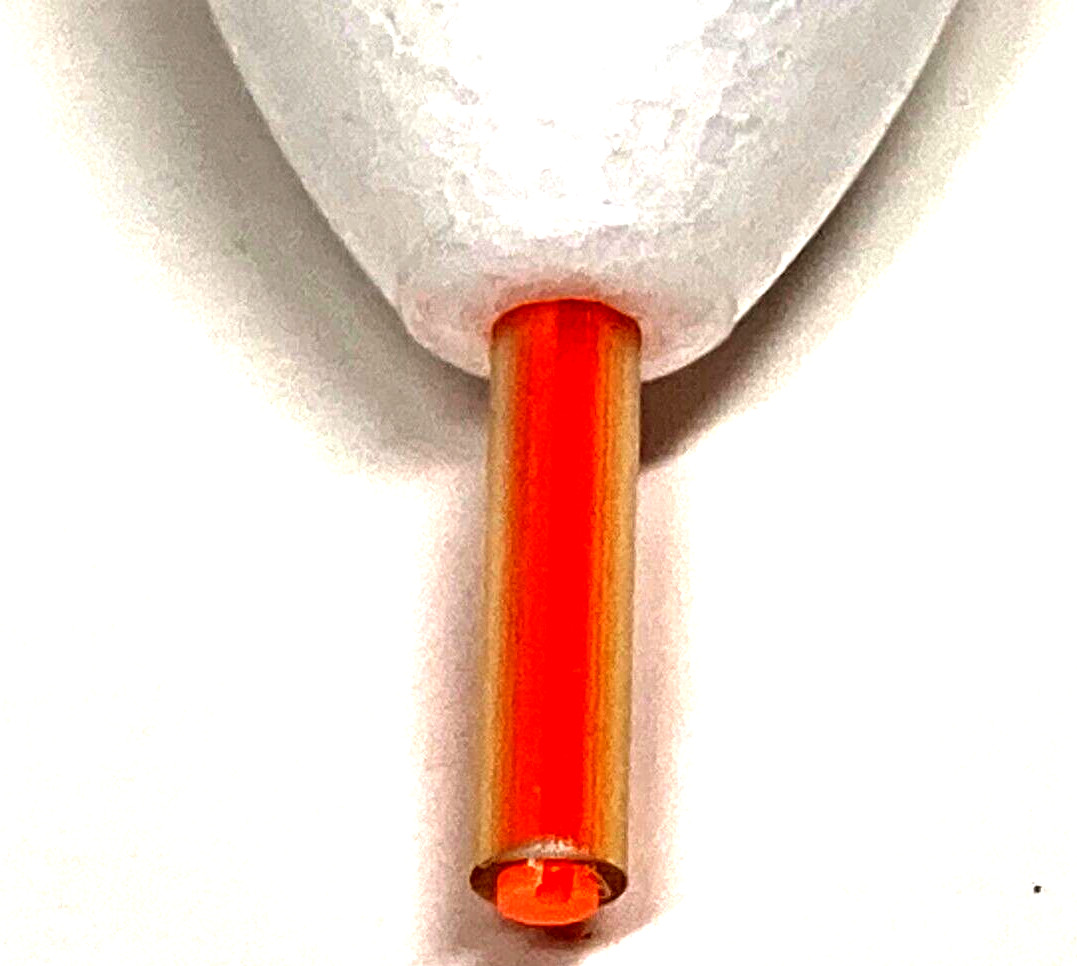 SET OF 6 Red/White 1.25" Foam Pear Slotted Stick Float