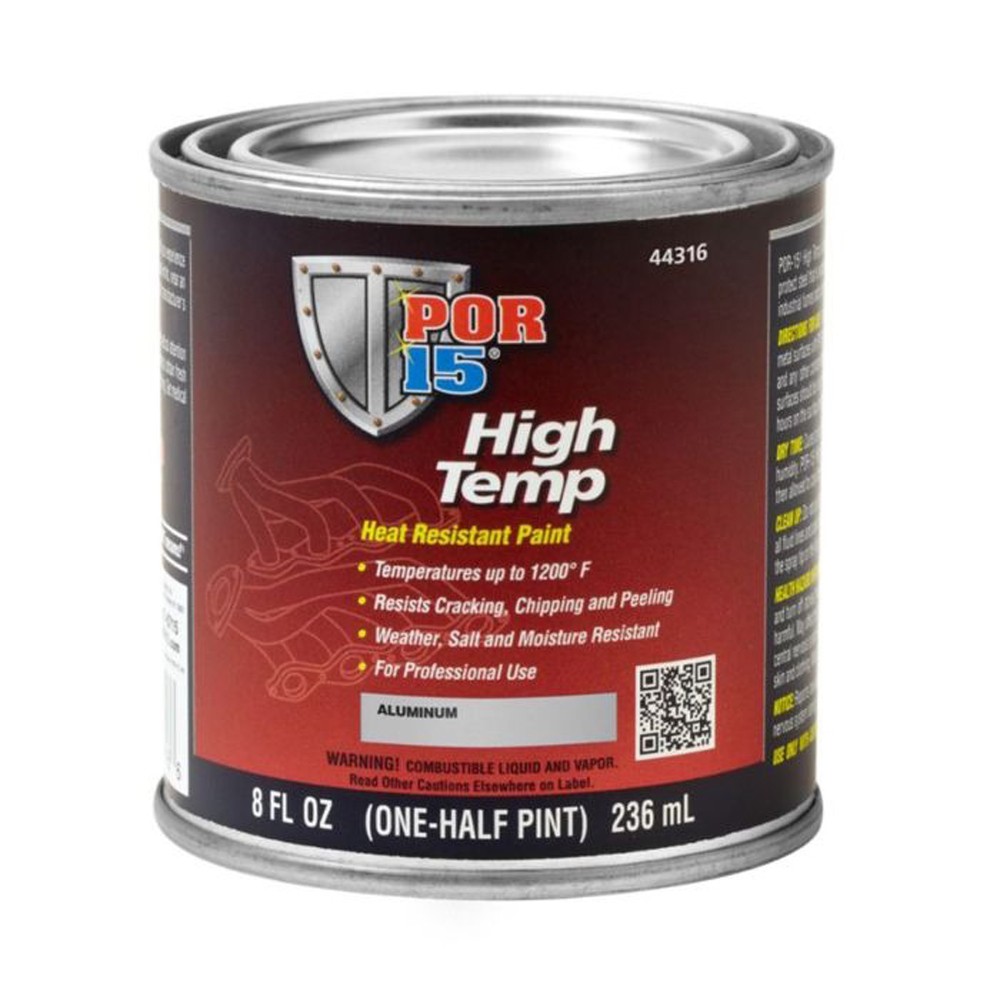POR-15 ALUMINUM HIGH TEMP HEAT RESISTANT PAINT - HALF PINT CAN