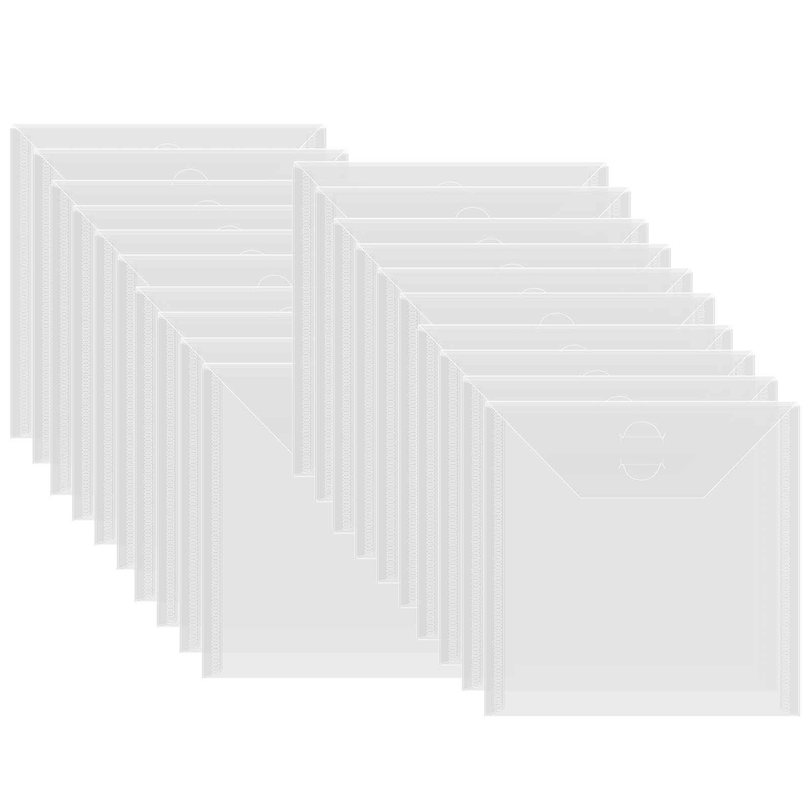 20 Pack Storage Envelopes,Clear 6.4X6.4" Resealable Plastic Envelopes Pockets fo