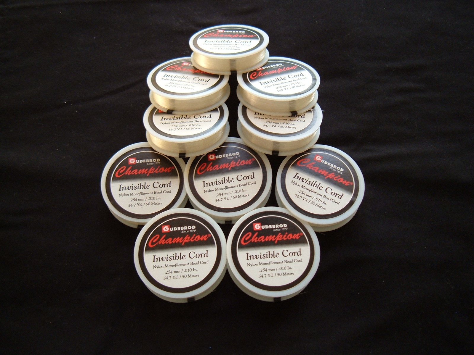 547 Yards Invisible Bead Cord Thread - 10 Spools Gudebrod Champion Beading Cord