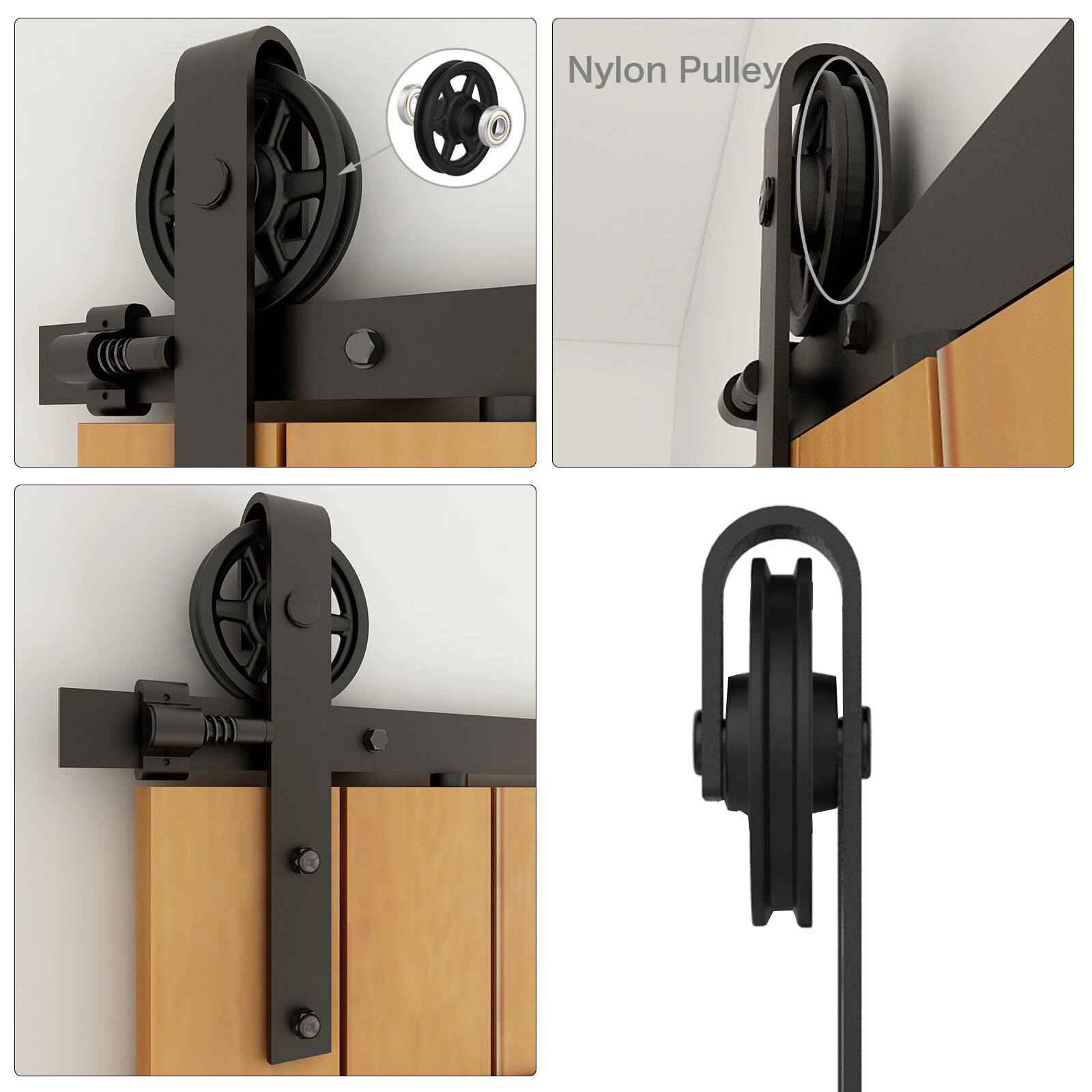 CCJH 4FT-20FT Sliding Barn Door Hardware Kit For Single/Double Door