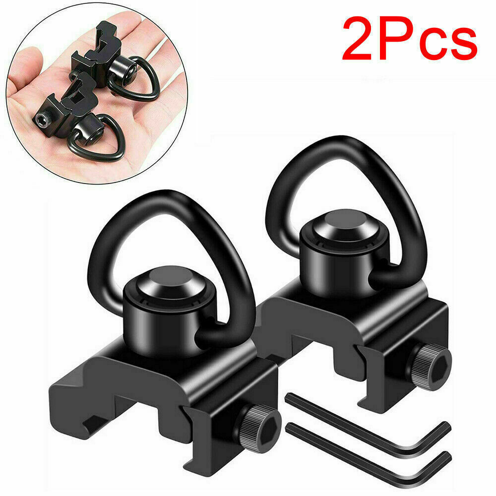 Push Button QD Quick Release Sling Swivel Adapter for 20mm Picatinny Rail Mount