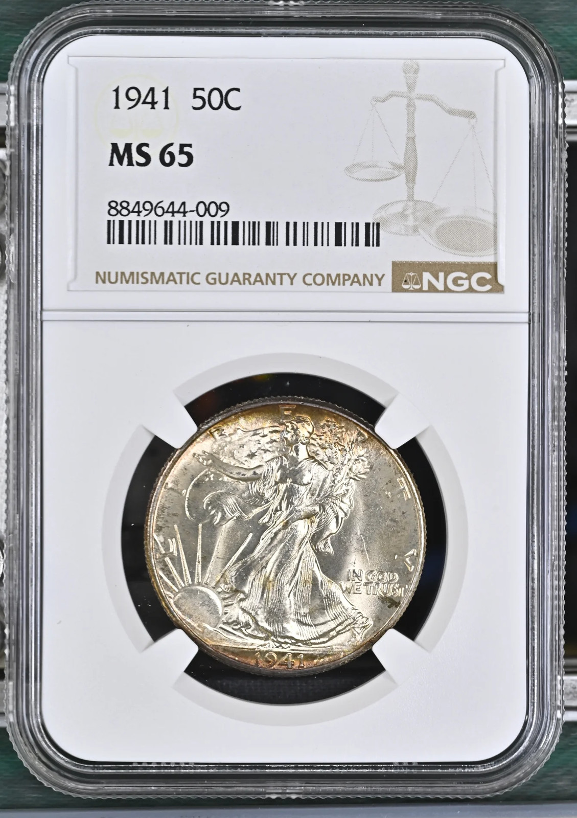 1941 Walking Liberty Half Dollar NGC MS-65 PQ TONED