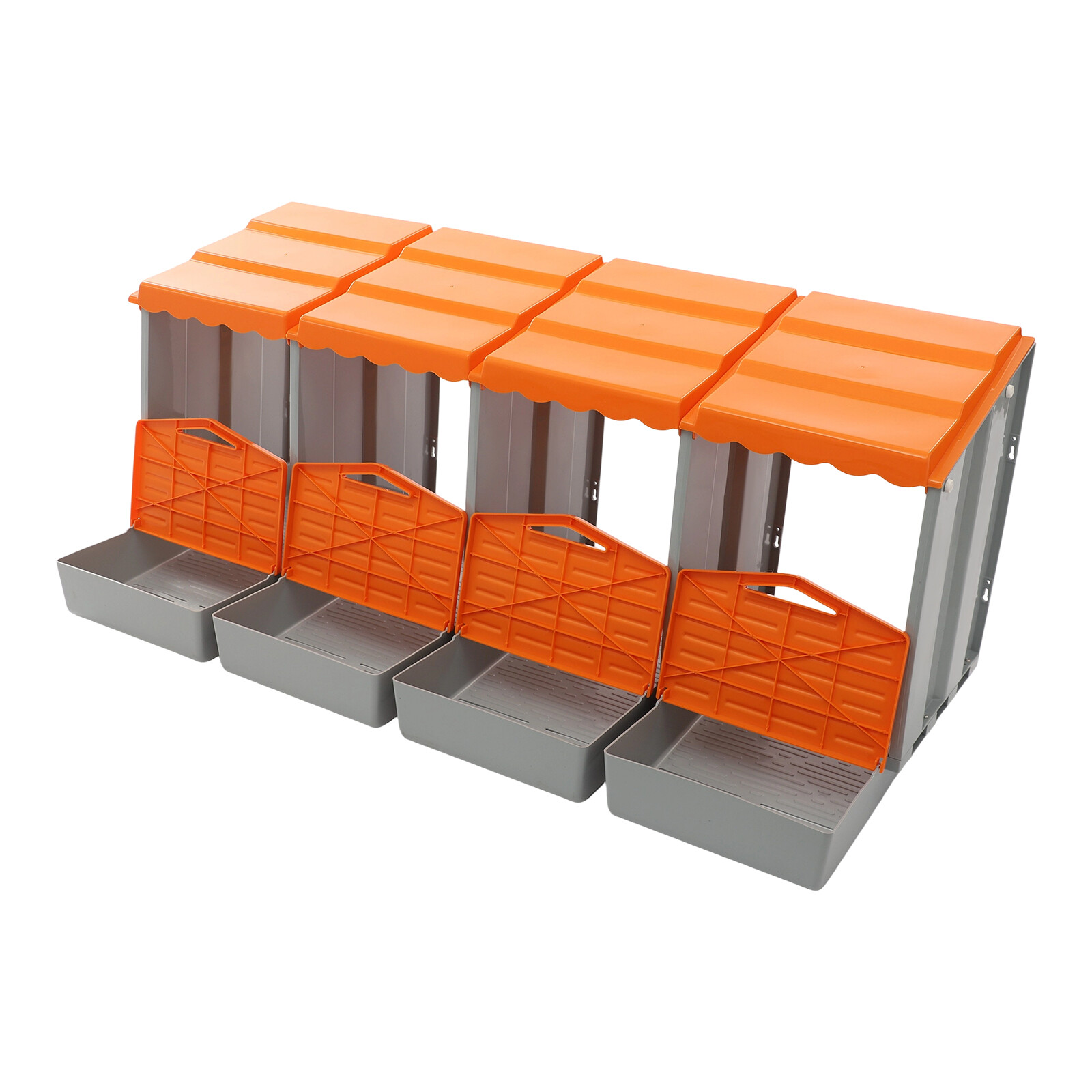 Modern 4-Compartment Chicken Nesting Box Freestanding Orange Chicken Nesting Box